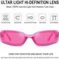 thumbnail image 2 of Rectangle Sunglasses for Women Men Retro Chunky Y2K Sunglasses Rectangular 90s 00s sunglasses Pink, 2 of 4