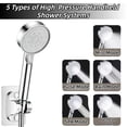 thumbnail image 4 of Shower Head, 5 Setting High Pressure Handheld Showerhead, Rain Shower Heads Combo Hard Water Softener with 60" Hose for Bathroom (Silver), 4 of 6