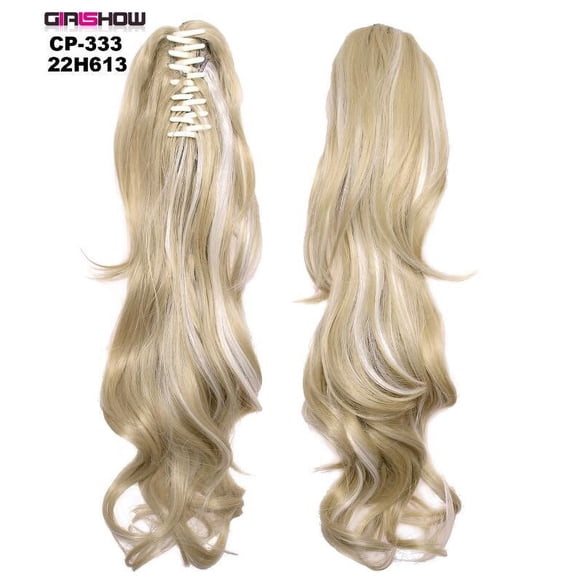 Claw Clip Ponytail Extensions with Layered Long Curly Hair - Color 22H613 - Long Layered Claw Clip Ponytail Curly Clip Ponytail, 1 Claw Clip Ponytail Extension, Easter, Wedding Makeup Organizers