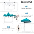 thumbnail image 4 of COOS BAY 5x5 Portable Instant Canopy Tent, Pop Up Outdoor Canopy for Beach, Sports and Camping, Turquoise, 4 of 9