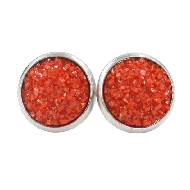 Pendientes Gotas Minnieouse de acero inoxidable Galvanoplastia fina Superficie lisa Ligero Rojo brillante