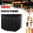 thumbnail image 5 of Drinking Straws 230*8mm Plastic Black 100 500 1000PB1X0 F5T7 B3R8, 5 of 8