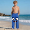 thumbnail image 4 of OGLCCG Beach Pants for Boys Funny Graphic Print Casual Summer Elastic Waist Vacation Pants with Pockets Wide Leg Loung Trousers 4-14 Years, 4 of 8