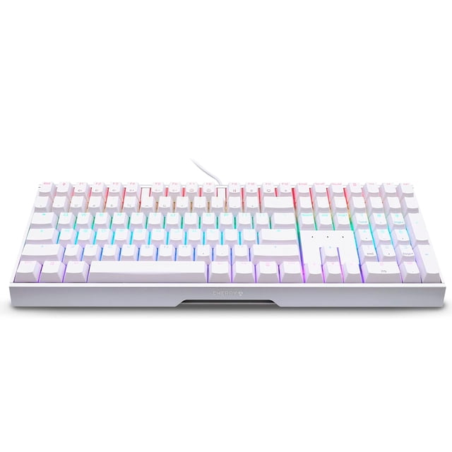Teclado Mecánico Cherry Mx 3.0S Alámbrico Gaming Silent Switch Rojo Blanco Reacondicionado
