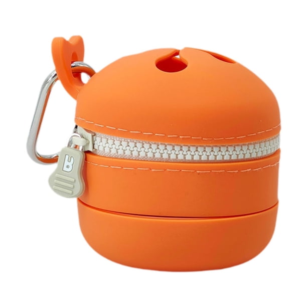 Cubo de basura retráctil para pesca con mosca, organizador de silicona. Naranja