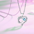 thumbnail image 3 of Women Jewelry 18k White Gold Plated Engraved Words Love Heart Pendant Necklace, 3 of 7