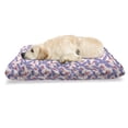 thumbnail image 1 of Tropical Pet Bed, Exotic Banana Leaves and Bird of Paradise Blossoms Hawaiian Pattern, Resistant Pad for Dogs and Cats Cushion with Removable Cover, 24" x 39", Raspberry and Blue Violet, by Ambesonne, 1 of 4