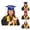 001-Blue, variant on VOUZZA Graduation Cap Cartoon Pattern Graphic Printed Colorful Academic Doctor Hat Kids 5-12Y
