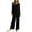 Black, variant on Lounge Sets for Women Modal Pajamas Set Long Sleeve Tops and Long Pants Soft 2 Piece Outfits M-L