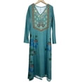 thumbnail image 4 of Heisall Robe Maxi Bohème à Smocks à Manches Longues pour Femme, Été, Décontractée, Ample, Florale, Plage, Vacances, avec Poches, 4 of 5