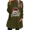 thumbnail image 2 of Qertyioot Hauts Grande Taille pour Femmes, Blouse de Noël Col Rond et Hiver Ample avec Poche Imprimée Manches Longues, 2 of 4