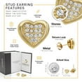 thumbnail image 2 of BEBERLINI Women Stud Earrings Cubic Zirconia 14K Gold Filled Brass Fashion Jewelry Heart, 2 of 8
