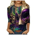 thumbnail image 2 of CEHVOM T-Shirts de Croisière Carnaval pour Adultes, T-Shirts de Mardi Gras pour Femmes à Paillettes, T-Shirts de Mardi Gras pour Femmes T-Shirt Graphique Masque Pailleté, T-Shirts à Manches Longues de Carnaval à Col Rond T-Shirt de Fête Hauts de Carnaval, 2 of 5