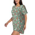 thumbnail image 2 of Daiia Retro Hippie Groovy Mushroom Pattern Womens Pajama Sets Short Sleeve Pajamas for Women Sets Soft Lounge Sets Casual Round Neck Sleepwear PJS-X-Large, 2 of 7