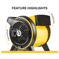 thumbnail image 4 of Heavy Duty Utility Blower, 12-inch, 3 Speed Portable Floor Fan with Outlet & Pivoting Head, 4 of 4