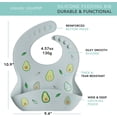 thumbnail image 2 of Loulou Lollipop Soft, Waterproof Silicone Feeding Bib for Babies and Toddlers 3 to 36 Months, Easy to Clean, Adjustable Fit and Catch-All Pouch - Avocado, 2 of 7