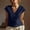 #0004-Dark Blue, variant on Puyaiuu Women's Short Sleeve Lace Trim Tops, Casual Round Neck Blouses with Soft Linen Blend Fabric, Lightweight Summer Tees for Spring, Cute Flowy Shirts for Daily Wear Gift
