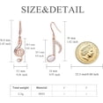 thumbnail image 5 of Music Note Earrings Musical Note Dangle Drop Charm 925 Sterling Silver 18K Rose Gold Plated Treble Clef Eight Note Dangling Earrings Jewelry Gifts for Music Lover Teacher, 5 of 6