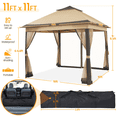 thumbnail image 5 of Topeakmart 11x11ft Outdoor Pop-up Gazebo Tent for Parties Events, Khaki & Brown, 5 of 11