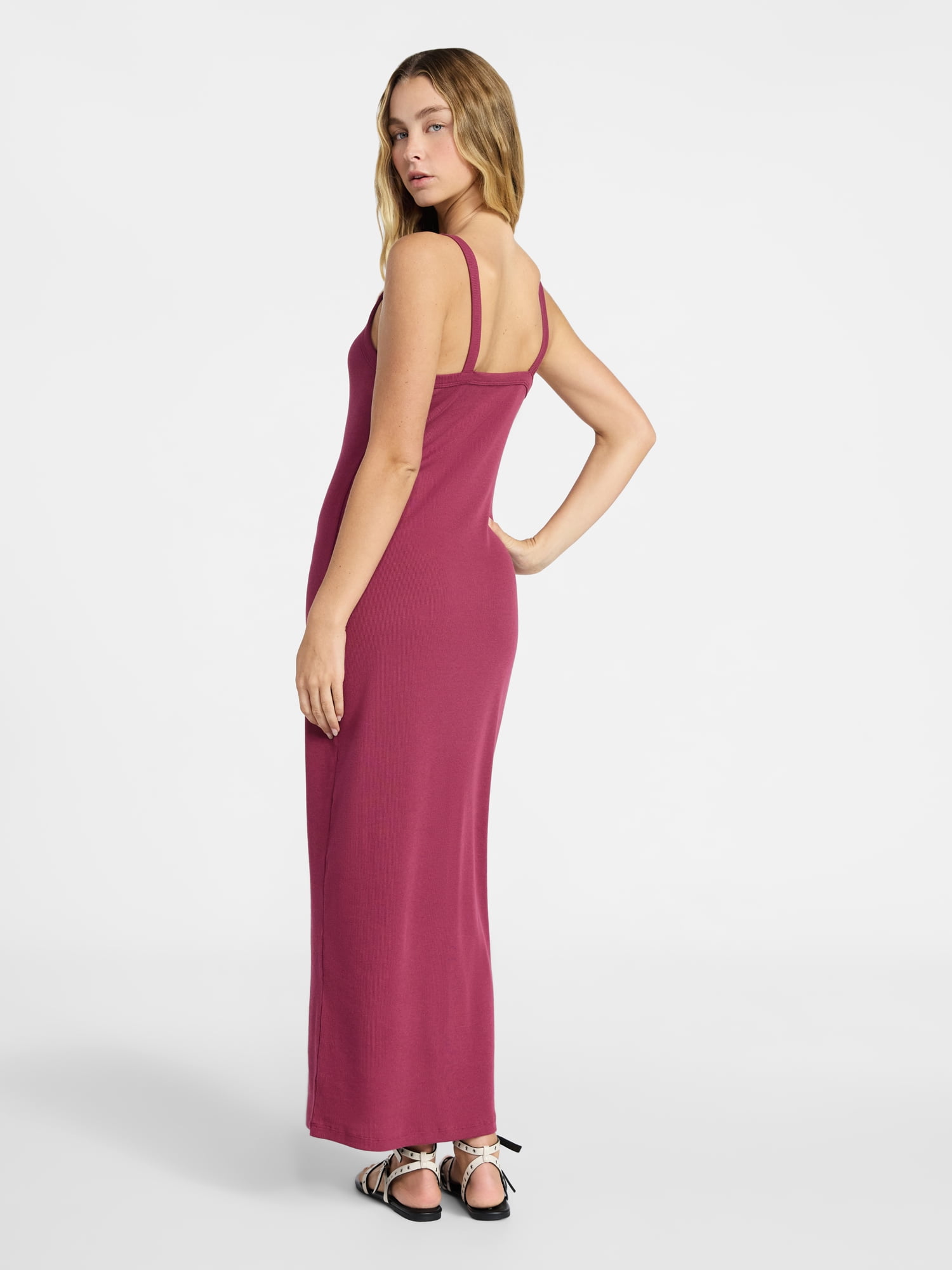 No Boundaries Long Scoop Neck Maxi Dress, Women’s Sizes XXS-XXL