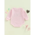 thumbnail image 4 of Suealasg Newborn Baby Girl Sweater Romper Birthday Clothes Long Sleeve Letter Knitted Bodysuit 6 12 18 Months Infant Girl Birthday One Piece Clothes, 4 of 7