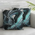 thumbnail image 3 of Black Marble Throw Pillow Covers , Blue Crack Grey Pillow Covers, Gray Abstract Marbling Metallic Texture Cushion Covers, Geometric Boho Hippie Fluid Decorative Pillow Covers, 3 of 5