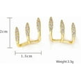 thumbnail image 4 of 14K Gold Plated Half Hoop Earrings Trendy Sterling Silver Claw Earrings Dainty CZ Wrap Cuff Earrings Triple Piercings Illusion Stud Earrings Jewelry Birthday Christmas Gifts for Her Mom, 4 of 9