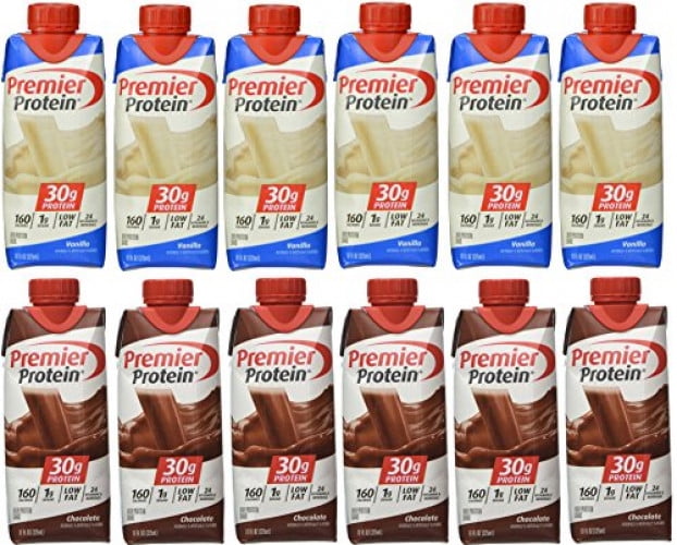 Premier Protein 6 Chocolate and 6 Vanilla Shakes 11oz