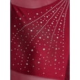 thumbnail image 6 of MSemis Womens Modern Lyrical Dance Dress Shiny Rhinestones Side Split Sheer Mesh Dresses Burgundy&Black XXL, 6 of 7