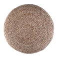 thumbnail image 5 of Lydia Boho Round Pouf in Pink, Natural Braided Jute, 5 of 7