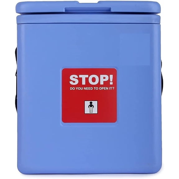 L Small Vaccine Carrier (0.80) with 2 Ice Packs CFC Resistant Polyurethane (Blue)
