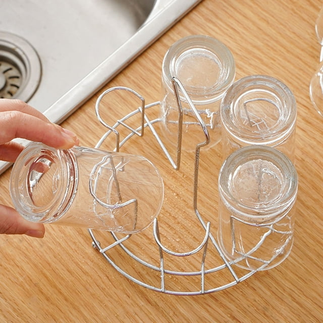 Stainless Steel Drip Cup Support Commercial Fashion Glass Cup Storage Inverted Hanging Rack Handheld Desktop Coffee Table Storage Rack