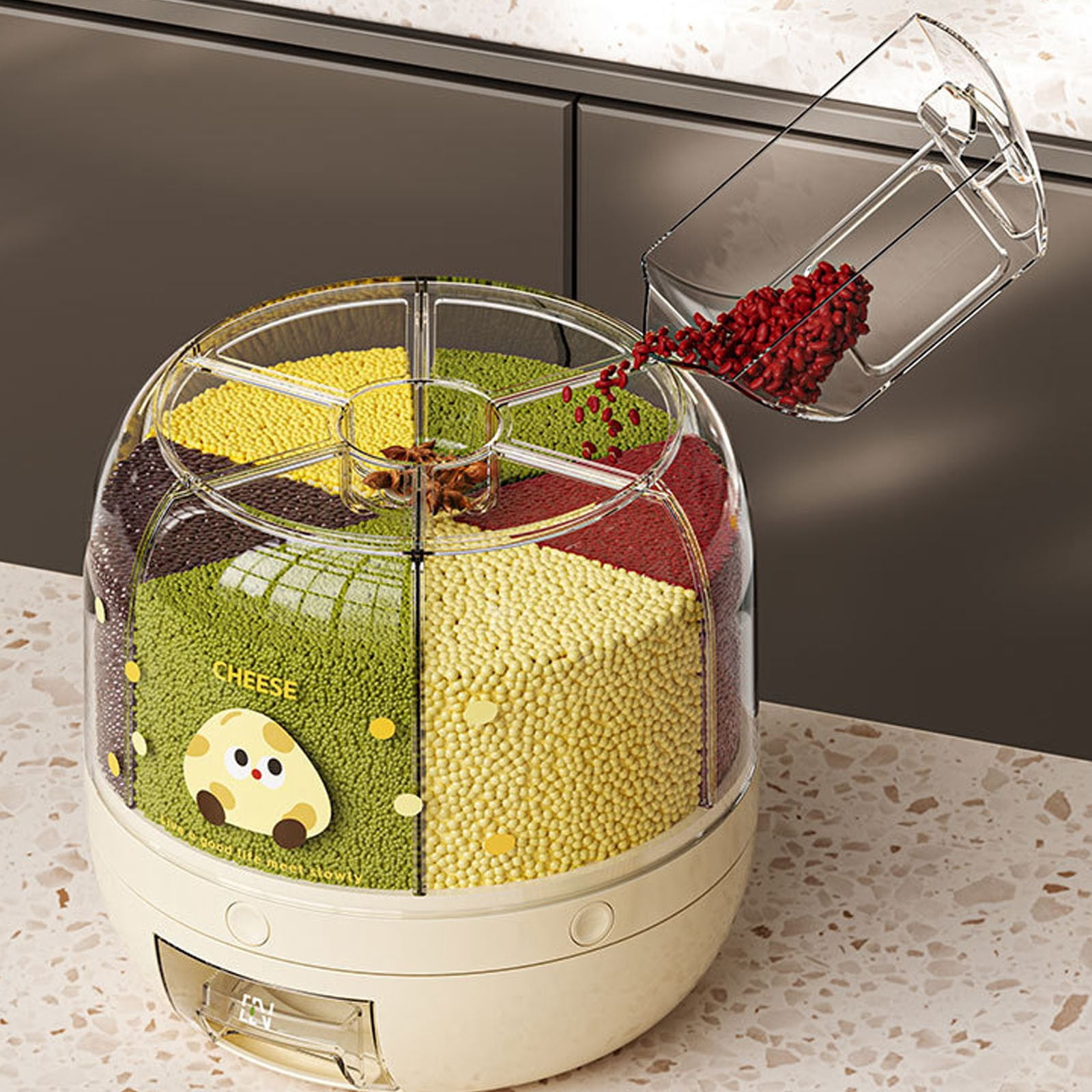 RZDLIZJ Valentine Candy Dispenser Gift Mini Gumball Vending Machine Grain Dispenser with Lid Automatic Snack Jelly Bean Holder Plastic Jar Container with Lid for Kids Classroom Party Home