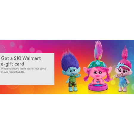 Trolls World Tour at Home Viewing Party: Rent Trolls World Tour on Vudu, Purchase a Select Trolls Toy + Receive a FREE $10 Walmart Gift Card