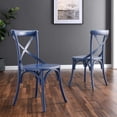 thumbnail image 5 of Maklaine Contemporary Elm Wood Dining Side Chair in Midnight Blue Finish, 5 of 9