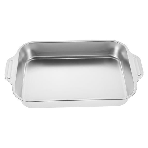 Bandeja para asar Bandeja para servir de acero inoxidable Bandeja para pescado a la parrilla Plato rectangular Bandeja para asar alimentos
