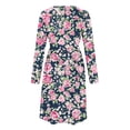 thumbnail image 5 of Noric Women's Crew Neck Long Sleeve Midi Dresses Casual with Pockets Floral Print Relaxed Fit Dresses for Daily Outdoor Holiday Casual, 5 of 8