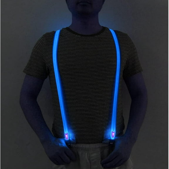 LINLIN LED Suspenders, Back Suspenders LED Light Suspenders Neon Stripe Light Up LED Suspenders Y Shape Suspenders Battery