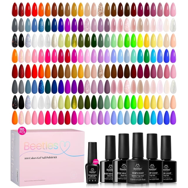 Set de esmaltes de uñas en gel Beetles Chroma Dreams, 100 colores