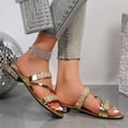 thumbnail image 6 of Miluxas Women's Gold Strappy Wedge Sandals Dressy Summer Sparkly Shoes Gold 5.5(36), 6 of 9