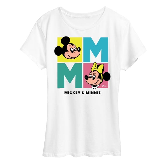 Disney - Minnie Mickey Color Grid Women's Short Sleeve Graphic T-Shirt