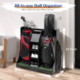 thumbnail image 4 of Superjoe Golf Bag Organizer, Premium Wooden Golf Storage Rack, Stylish Golf Bag Storage Rack, Golf Equipment Organizer for Garage, Holds 2 Golf Bags, Indoor Spaces and More (Black), 4 of 6