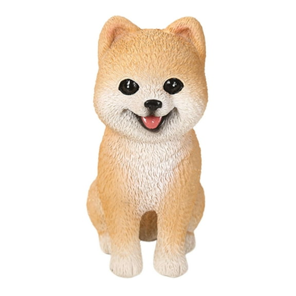 WLPZXP Pomeranian Dog Figurine Cute Home Decoration Ornament for Tabletop Desk Home Orange