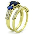 thumbnail image 4 of Luxe Jewelry Designs Women's Gold IP Stainless Steel Engagement Ring with Synthetic in Montana Blue, 4 of 4