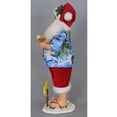 thumbnail image 2 of Karen Didion Tropical Beach Blue Santa Claus with Margarita Christmas Figurine 18", 2 of 4