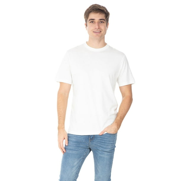 Playera Para Hombre Manga Corta Slim Fit Básica Quarry Color Hueso