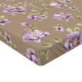 thumbnail image 4 of Ambesonne Flowers Vintage Fitted Sheet, Cottagecore Floral, California King, Lavender Warm Taupe, 4 of 5