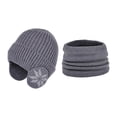 thumbnail image 1 of Conjunto de Bufanda y Gorro de Invierno Yinane para Niños Gris Oscuro, 1 of 8