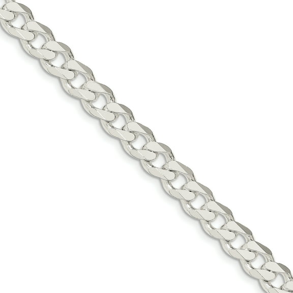 925 Sterling Silver 9mm Curb Chain Bracelet