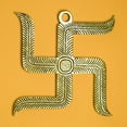 thumbnail image 2 of MASSIVE MART Brass Swastik Wall Hanging Yantra | Swastika for Door Entrance for Vastu |Front Door Decoration Items | Goodluck Positive Energy Religious Symbols Pooja Temple Decor House Warming Gift, 2 of 5